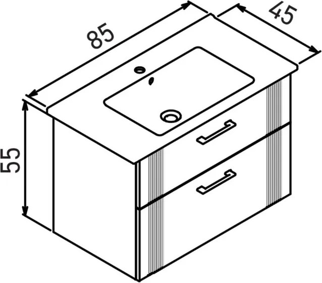 Bari mosdószekrény, 85 cm – TR785PNC1320