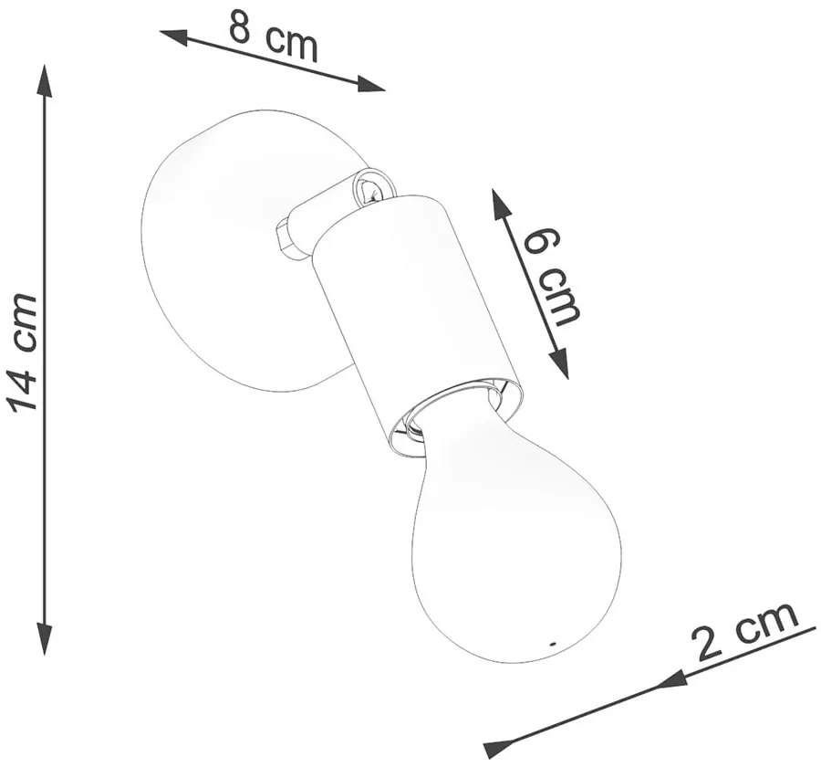 Fekete fali lámpa ø 6 cm Brando – Sollux