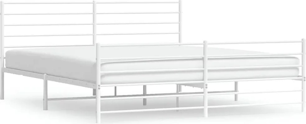 vidaXL fehér fém ágykeret fej- és lábtámlával 183 x 213 cm