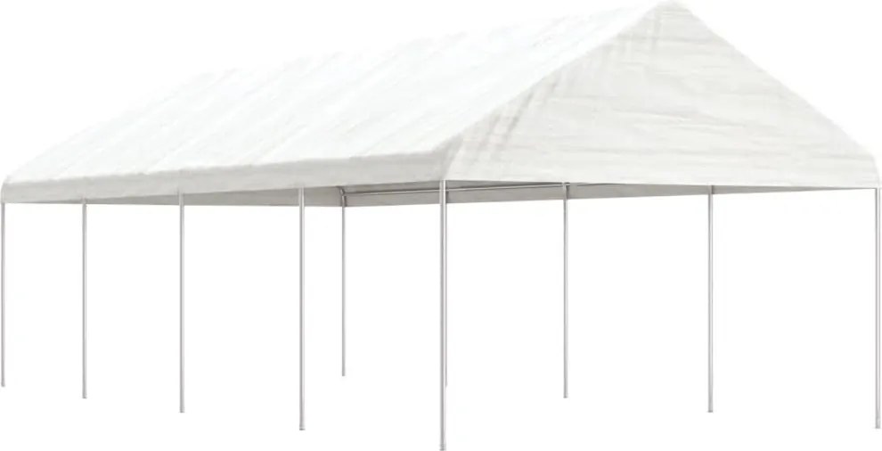 vidaXL fehér polietilén pavilon tetővel 8,92 x 4,08 x 3,22 m