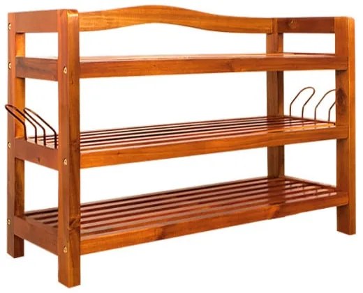 Casaria® Akácfa cipőtartó állvány - 3 szintes