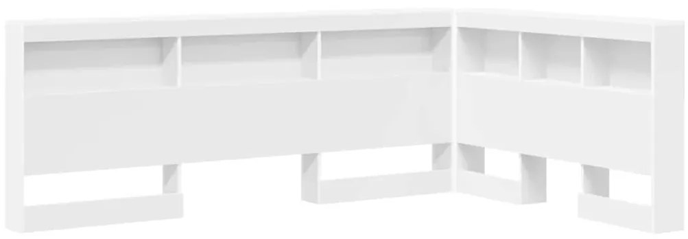 Tároló fejtámla polcokkal fejtámlával Fehér 120 cm Faanyag