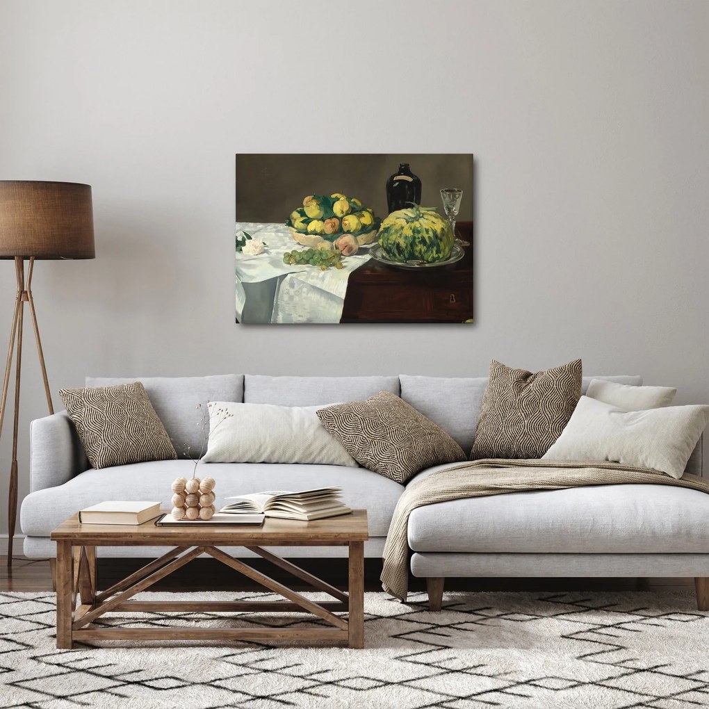 Kép - Edouard Manet, Still Life with Melon and Peaches, reprodukciók (70x50 cm)