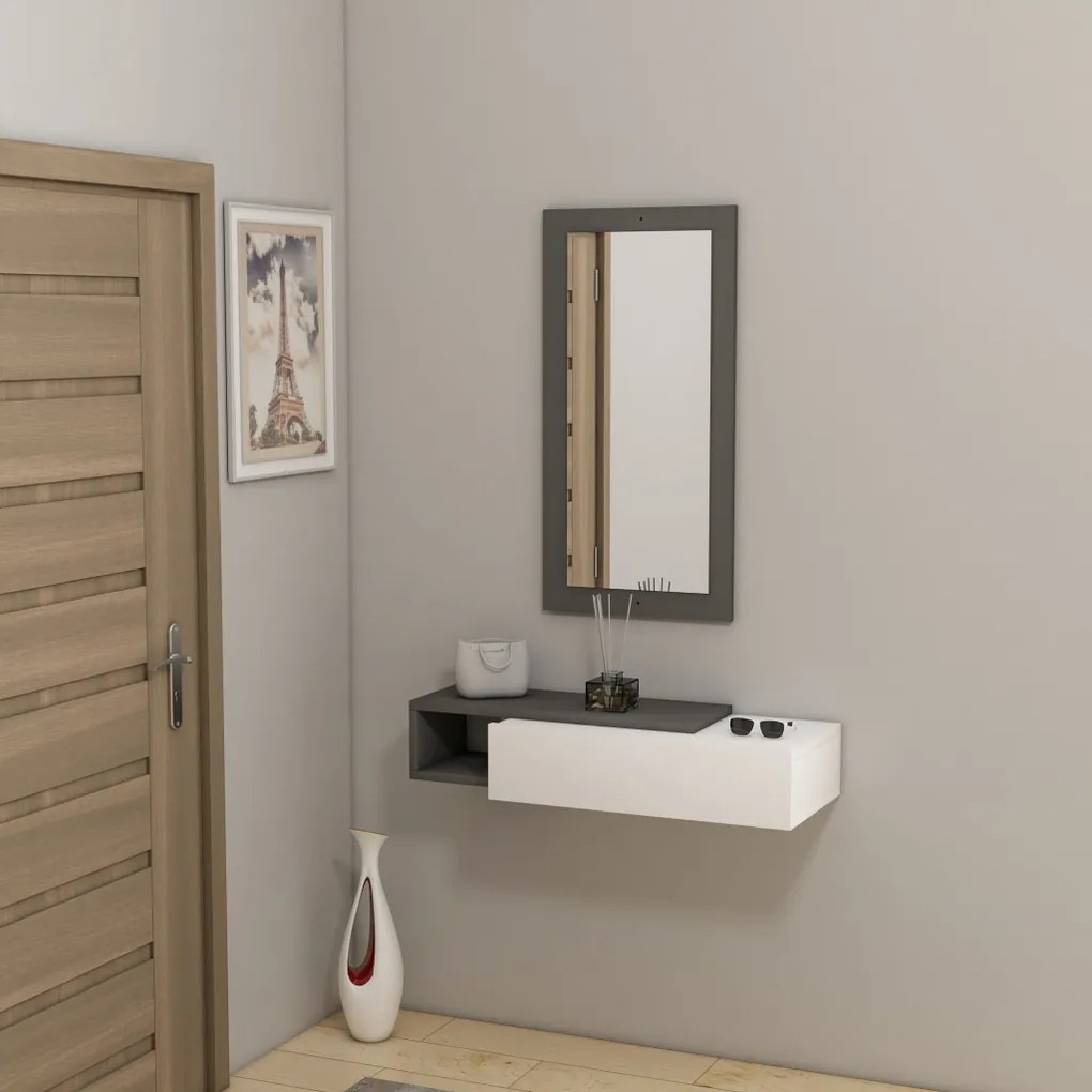 Vien komód, antracit-fehér, 82 cm