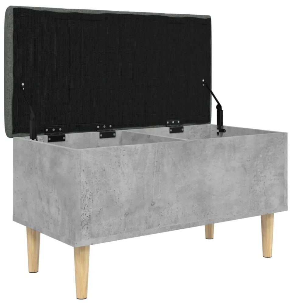 betonszürke szerelt fa tárolópad 82x42x46 cm