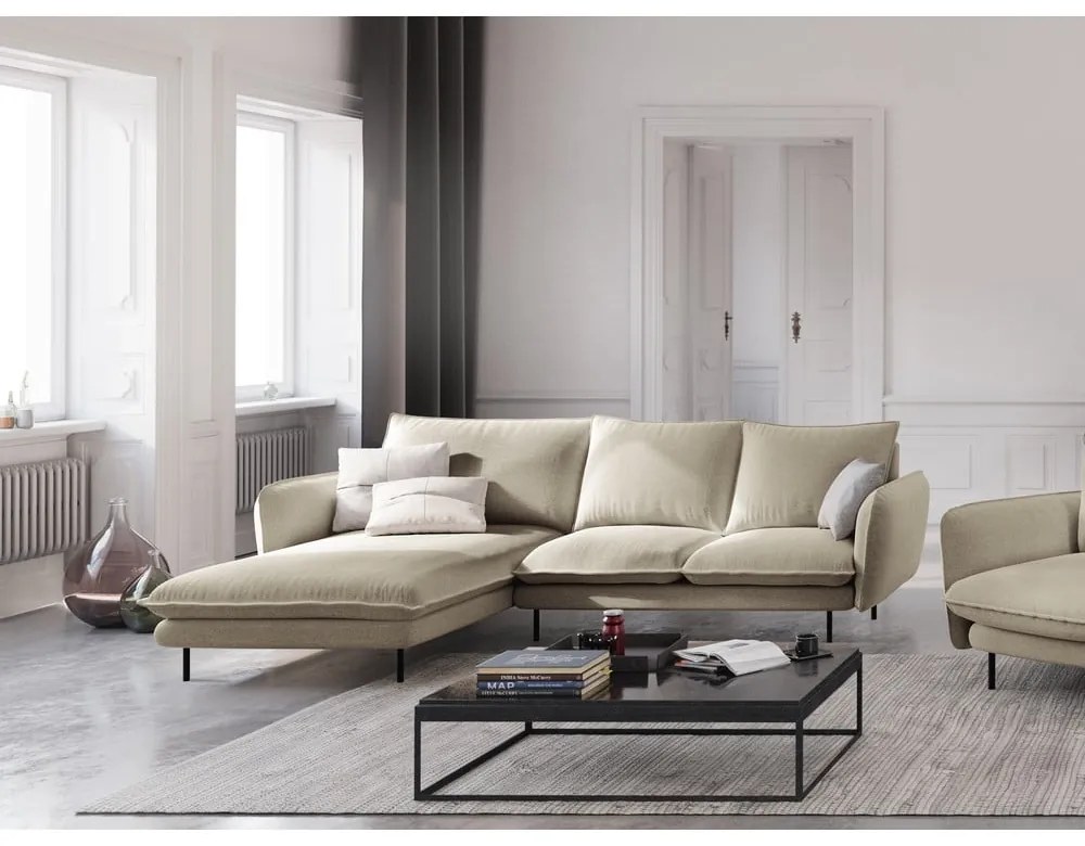 Vienna bézs sarokkanapé, bal oldali - Cosmopolitan Design