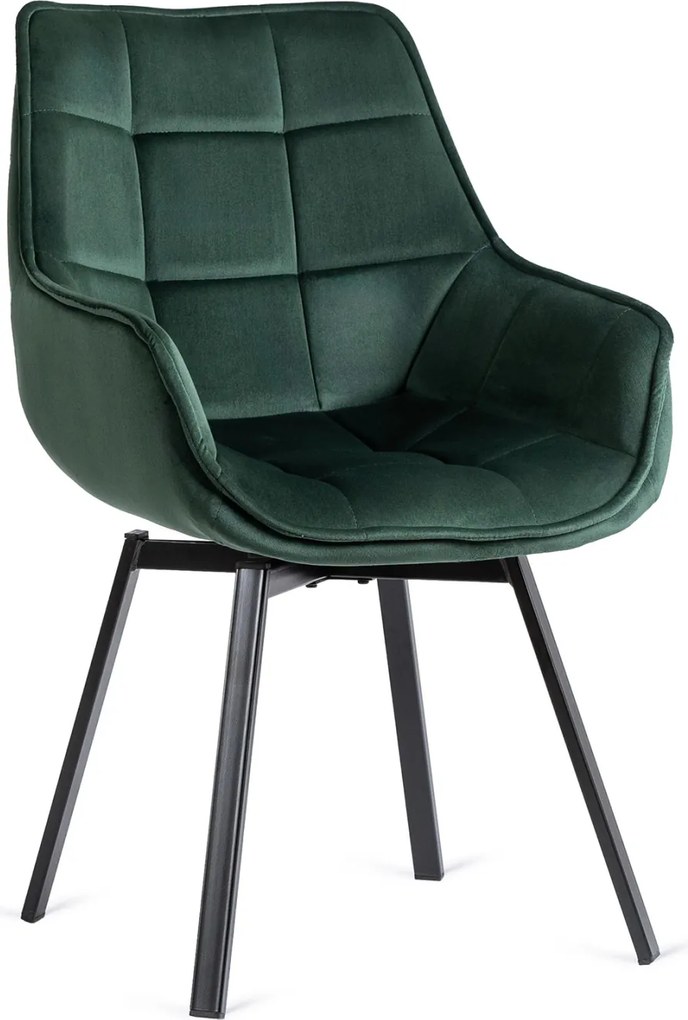 Forgószék zöld bársony kárpittal – LUNA