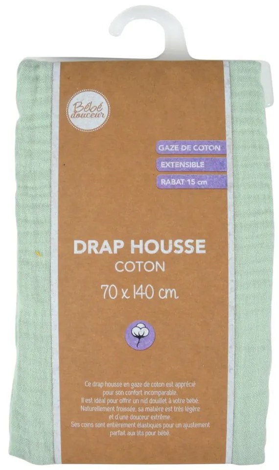 Gumis muszlin gyerek lepedő babaágyhoz 70x140 cm – Bébé Douceur