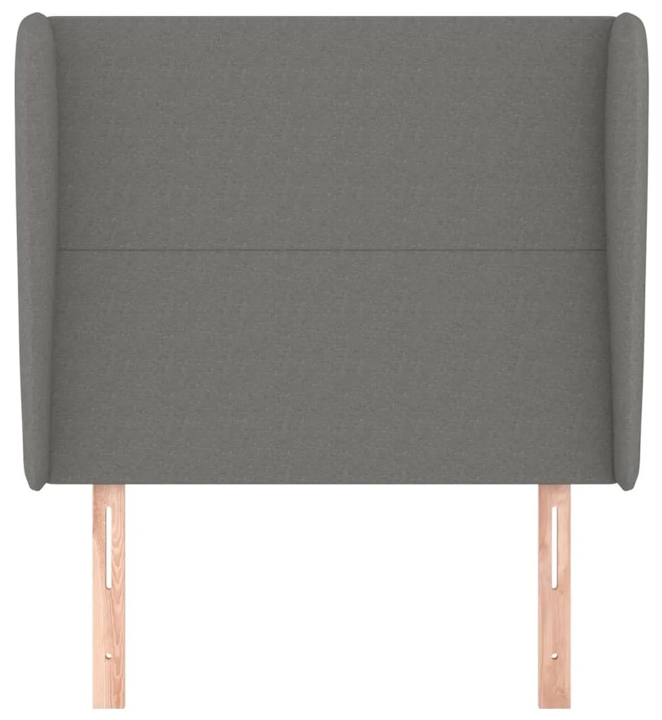sötétszürke szövet fejtámla szárnyakkal 93 x 23 x 118/128 cm