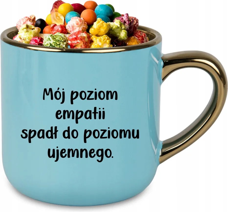 Bögre Elegant XXL Kék 400ml Kerámia Vicces Ajándék Empátia Szint