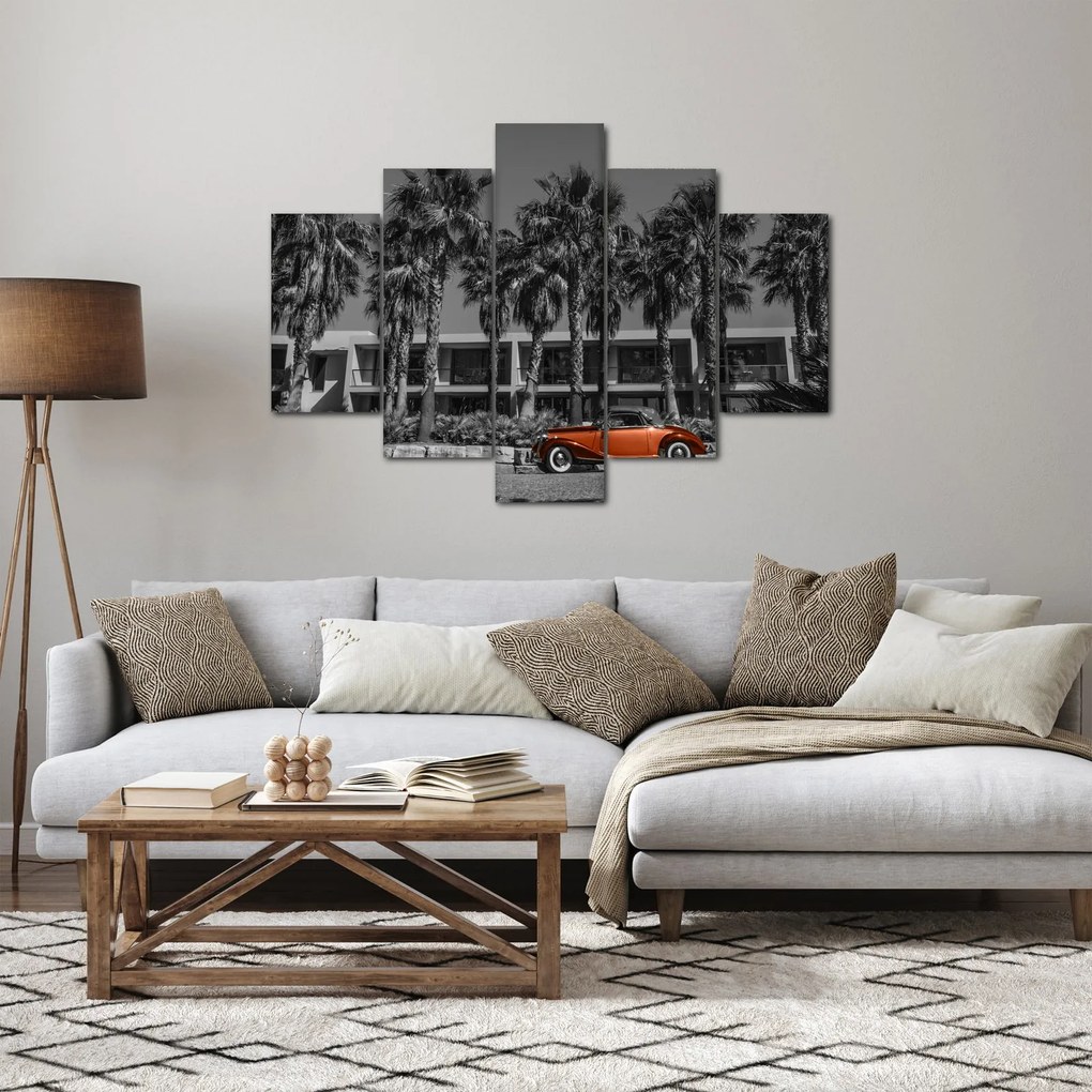 Kép - retro piros autó (150x105 cm)