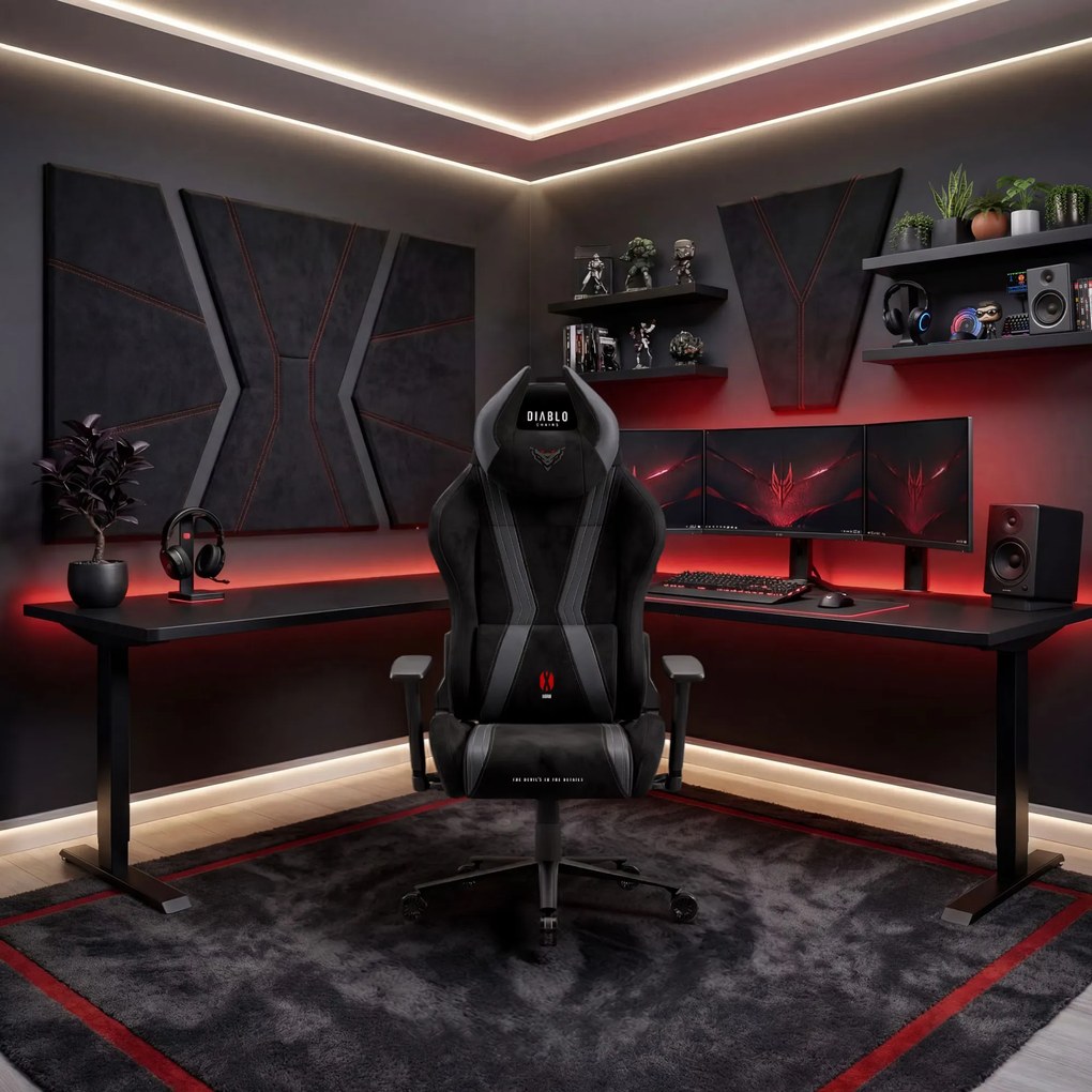 Gamer szék szövet fekete Normal Size: Diablo X-Horn 2.0 Burned Black