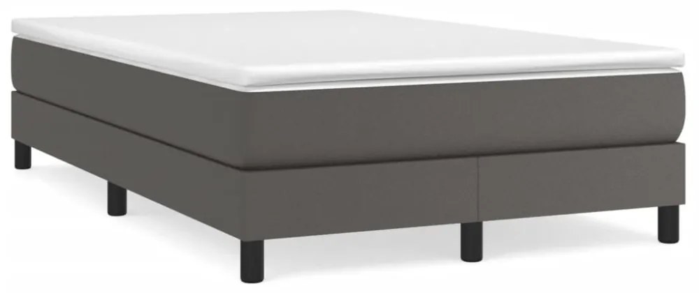 szürke műbőr rugós ágykeret 120x200 cm