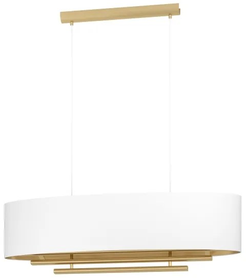 Eglo 390182 - Csillár zsinóron PINETARA 4xE27/40W/230V fehér/arany