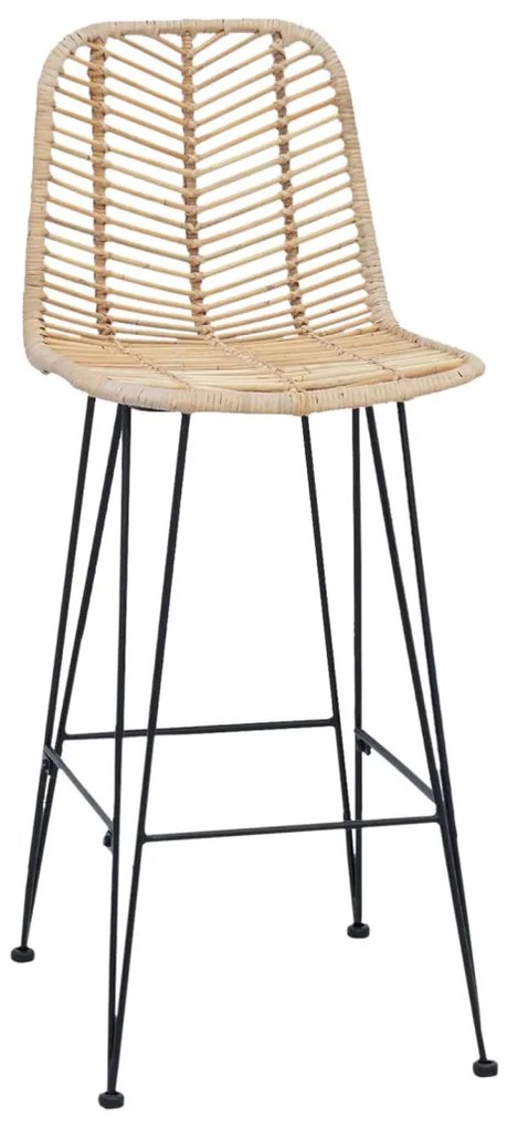 Bárszék 2 pcs Természetes 44,5 x 53 x 111 cm Rattan és Vas