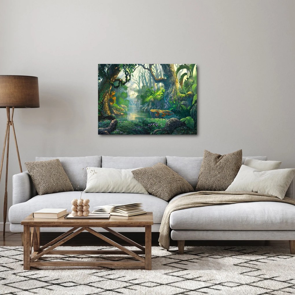 Kép - Egy trópusi erdő illusztrációja (70x50 cm)