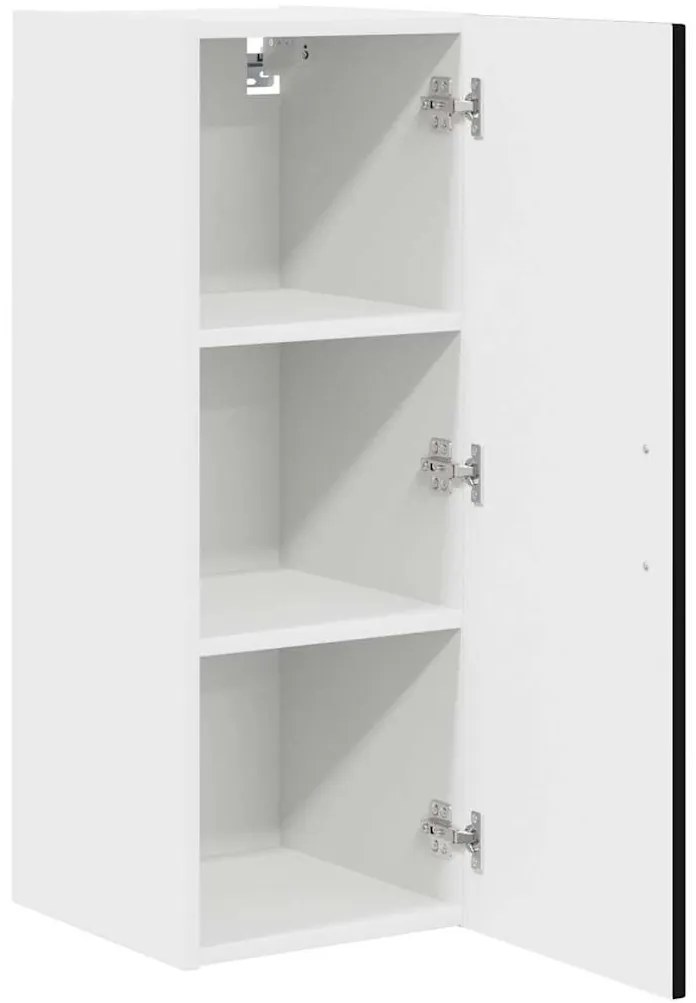 Fali konyhaszekrény polcokkal Fekete 30 x 31 x 80 cm Faanyag