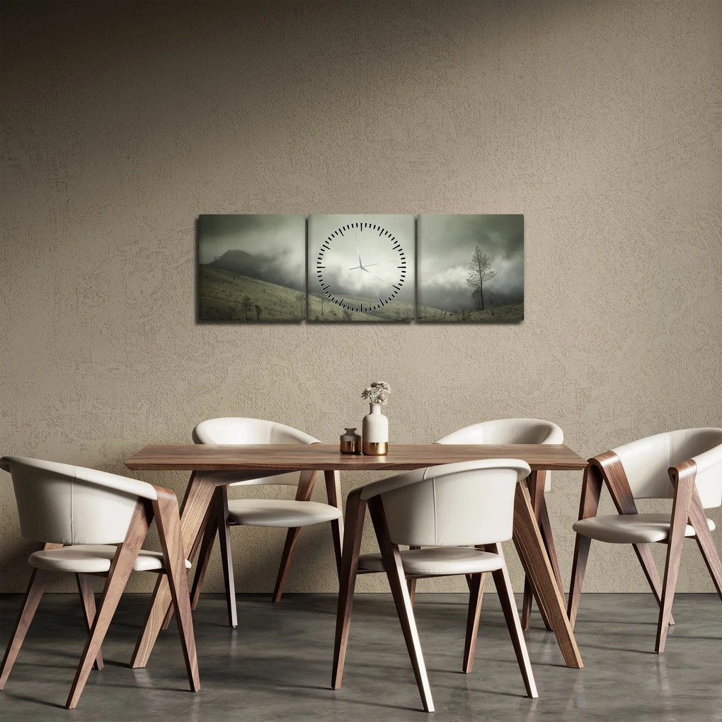 A vihar előtti táj képe (órával) (90x30 cm)