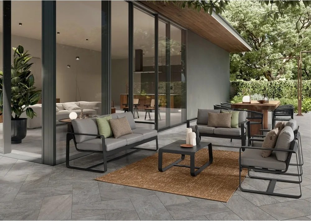 Szürke alumínium kerti kanapé Merrigan – Bizzotto