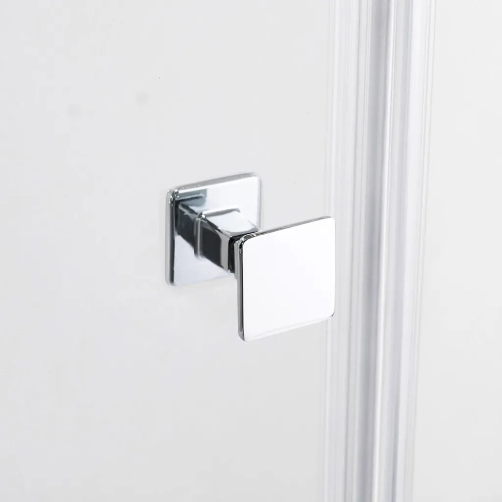 Stuxi Verona Fix 190 cm (90+100) széles csukló zuhanyajtó fix fallal, 6 mm vízlepergető üveggel, króm profillal, 195 cm magas