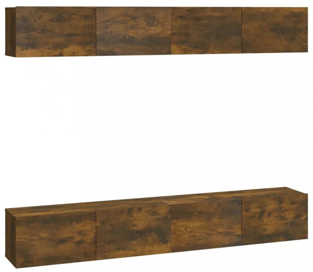 4 db füstös tölgy színű fali TV-szekrény 100 x 30 x 30 cm