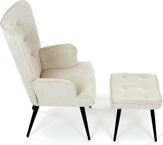 Relaxációs fotel, bézs, bársony kárpit, AK-303 CRM2