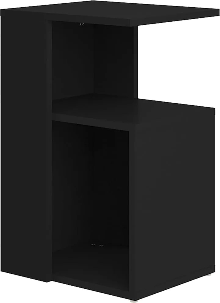 vidaXL fekete szerelt fa kisasztal 36 x 30 x 56 cm
