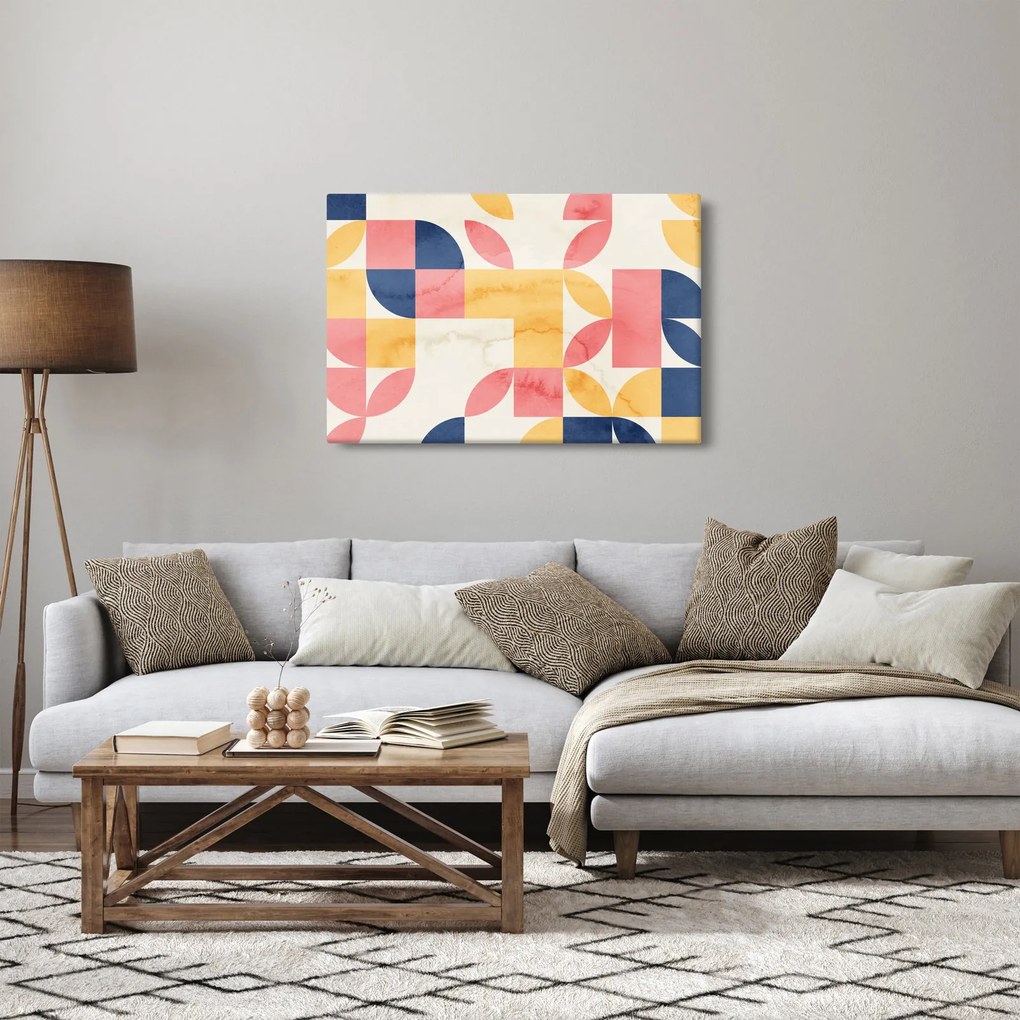 Kép - Absztrakció retro mintákkal (90x60 cm)