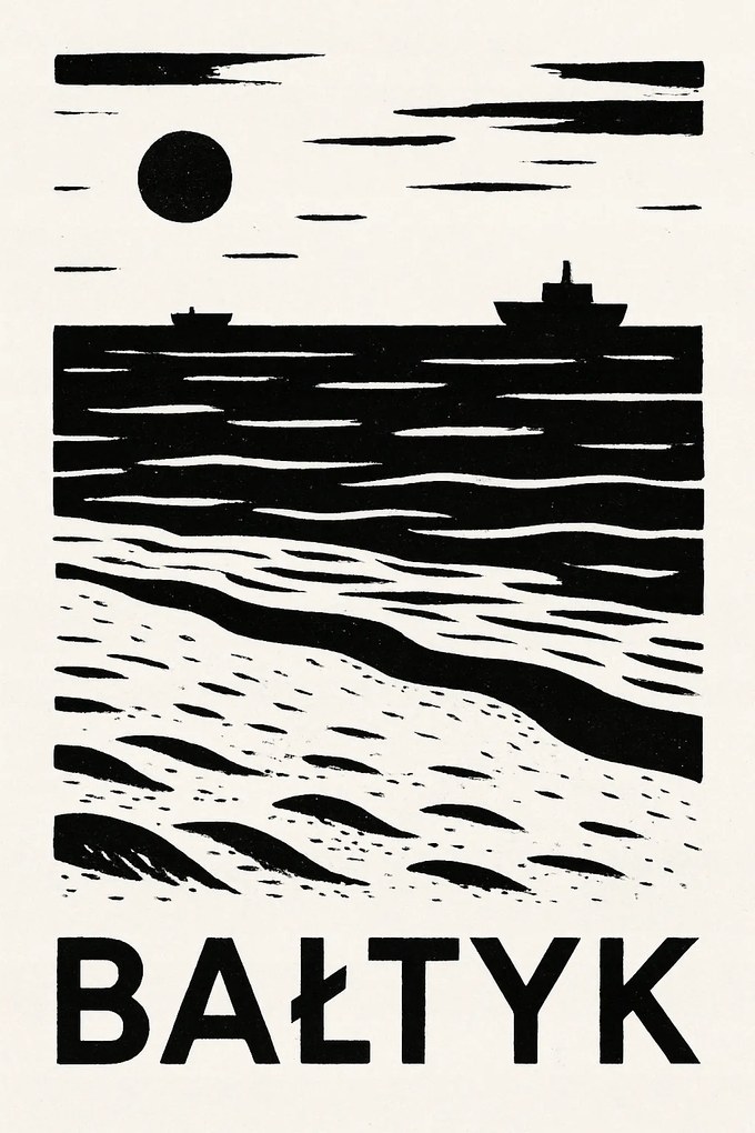 Poszter Minimalista Balti-tenger Tengerpart 61x91