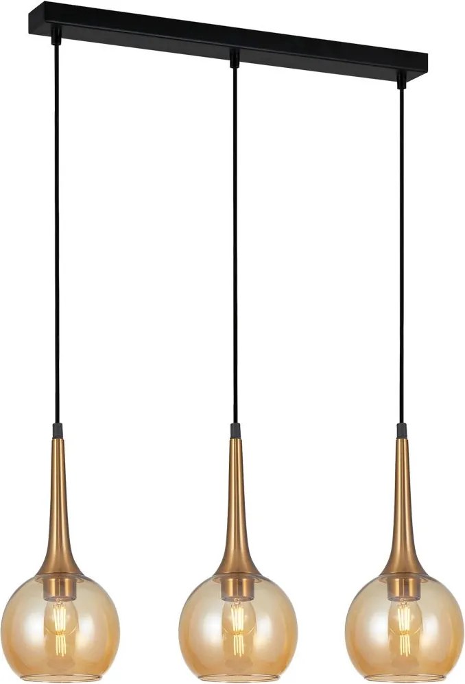 Italux glamour modern függeszték favera antik bronz borostyán itx5902854536726