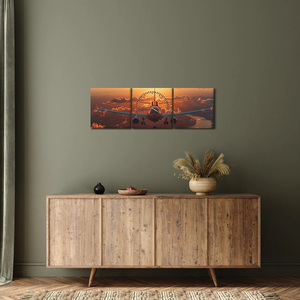Kép - Szállító repülőgép (órával) (90x30 cm)
