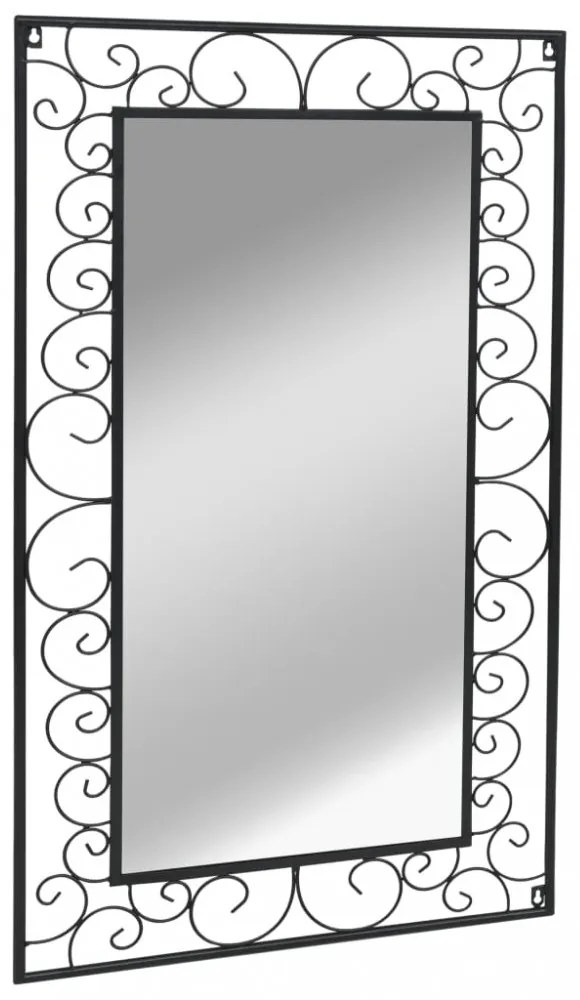 vidaXL fekete téglalap alakú kerti falitükör 60 x 110 cm