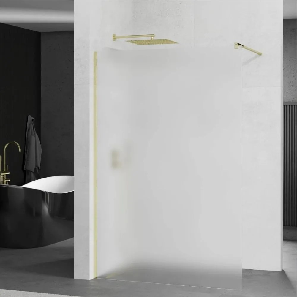 Mexen Kioto walk-in zuhanyfal - tejüveg / arany profil - 90 cm (800-090-101-50-30)