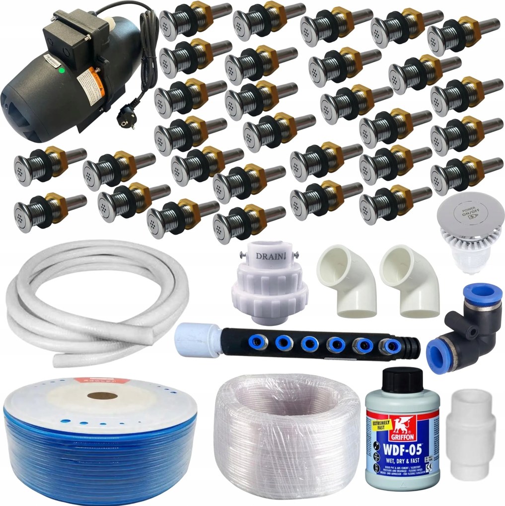 Aeromasszázs 1000W 30 Fúvókás Légmasszázs Jacuzzi Spa Bali Kerti Szettekhez