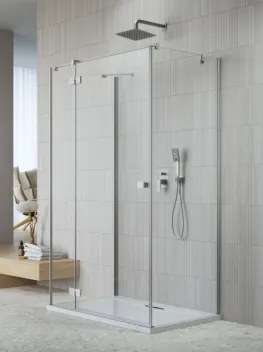 Radaway Essenza Brushed Nickel KDJ+S szögletes szálcsiszolt króm zuhanykabin 100B+120+120