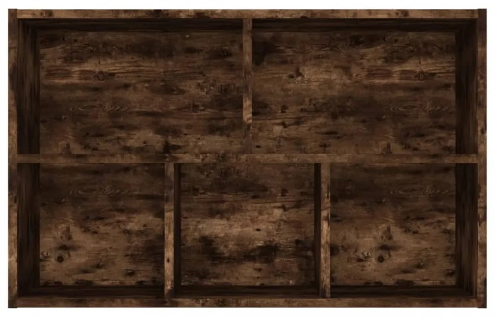 füstös tölgy színű szerelt fa könyv-/tálalószekrény 50x25x80 cm