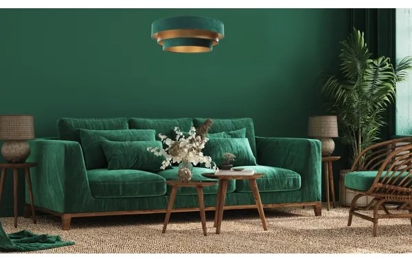 TRINITI lógcsillár 1xE27/60W/230V zöld/arany