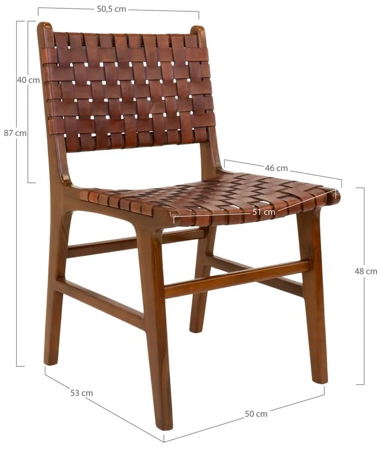 Barna teakfa étkezőszék szett 2 db-os Perugia – House Nordic