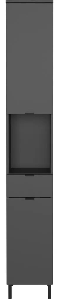 Antracitszürke magas-keskeny fürdőszoba szekrény 30x190 cm Arcena – Germania