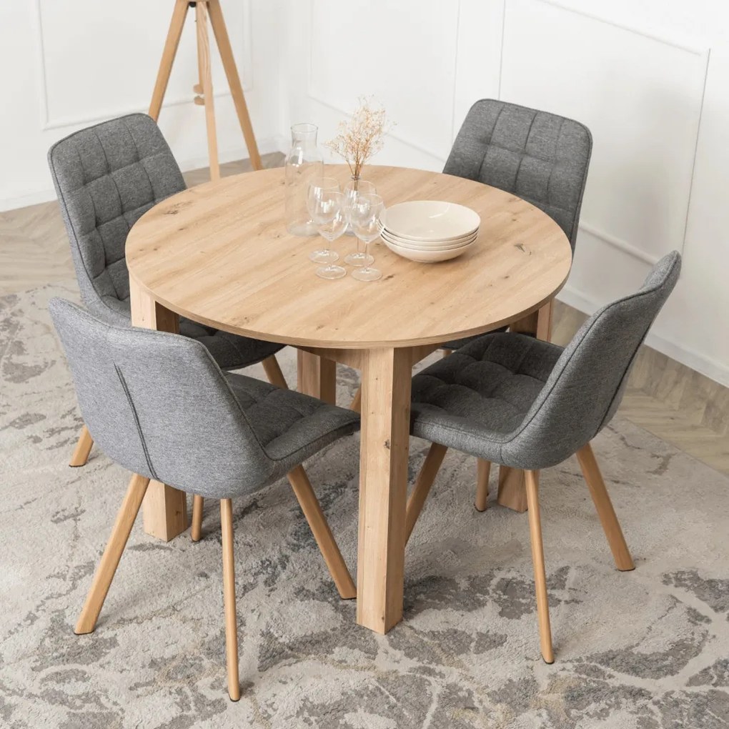 Kihúzható étkezőasztal 102–142 cm méretben, artisan tölgy színben HARRY