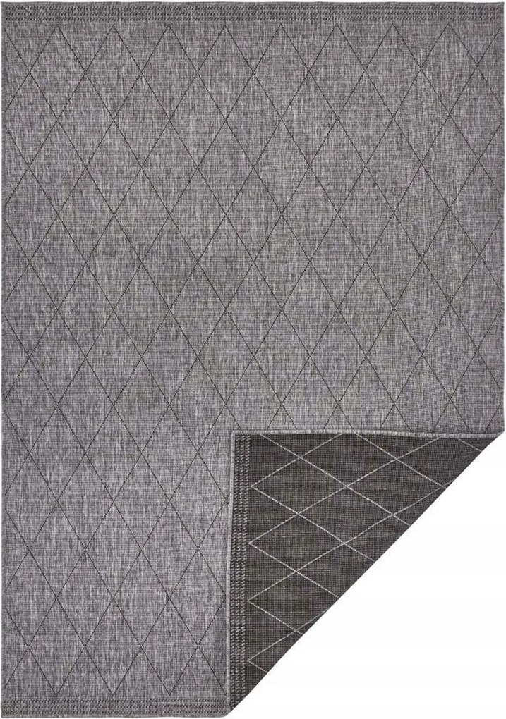 Szürke kétoldalas szőnyeg, lapos 160x230cm