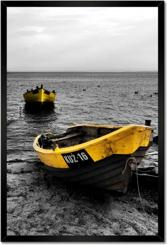 Poszterek keretben 40x60 Csónakok a balti tengerparton