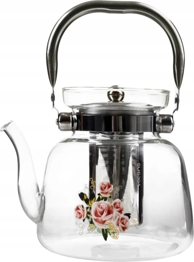 Boroszilikát üveg teáskanna 1,4l