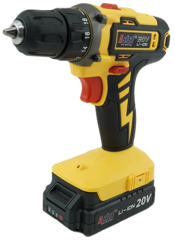 Akkus fúrógép 20V 1,5Ah ASIST AE2V20A-151, AKU GANG sorozat! Sérült csomagolás: Nem