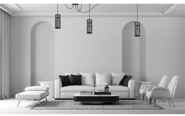 Csillár zsinóron AVALO 3xE27/60W/230V pók szürke/fekete