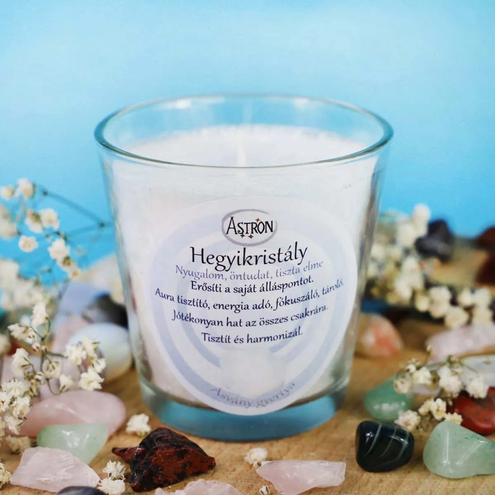 Ásvány gyertya 140g - Hegyikristály