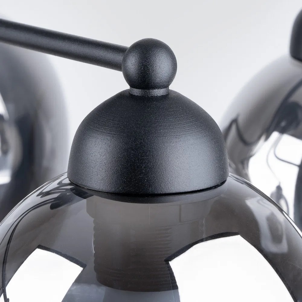 Fekete mennyezeti lámpa üveg búrával 59x59 cm Garten – Sollux