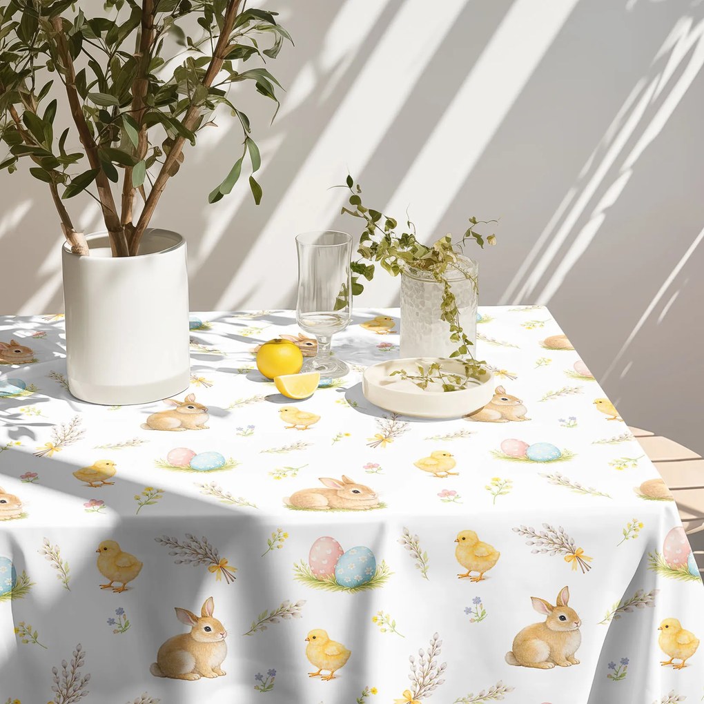 Goldea húsvéti szögletes teflonos asztalterítő - vidám húsvét 120 x 140 cm