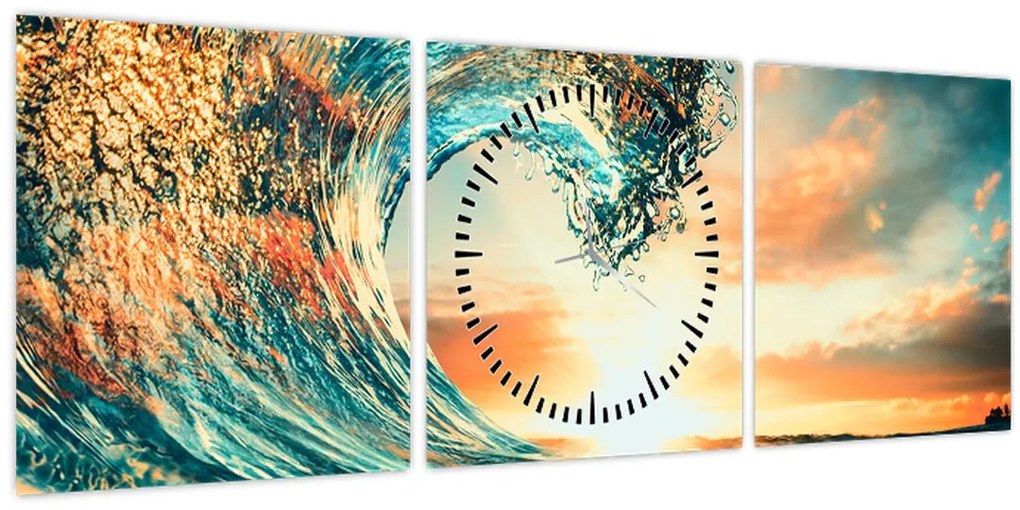 Kép - Hullám (órával) (90x30 cm)