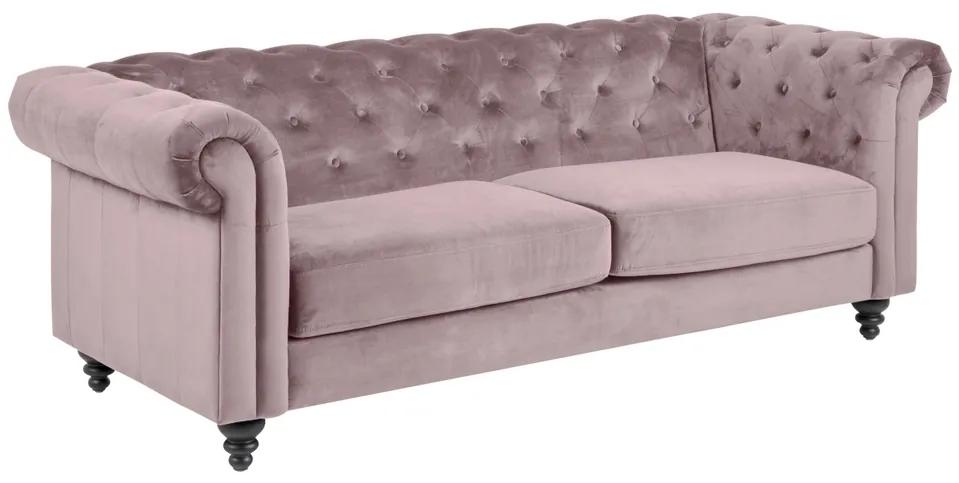 Luxus kanapé Ninetta Chesterfield - világos rózsaszín